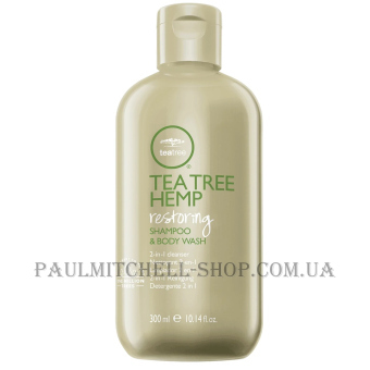 PAUL MITCHELL Tea Tree Hemp Restoring Shampoo & Body Wash - Відновлюючий шампунь і гель для душу на основі екстракту чайного дерева та олії конопель